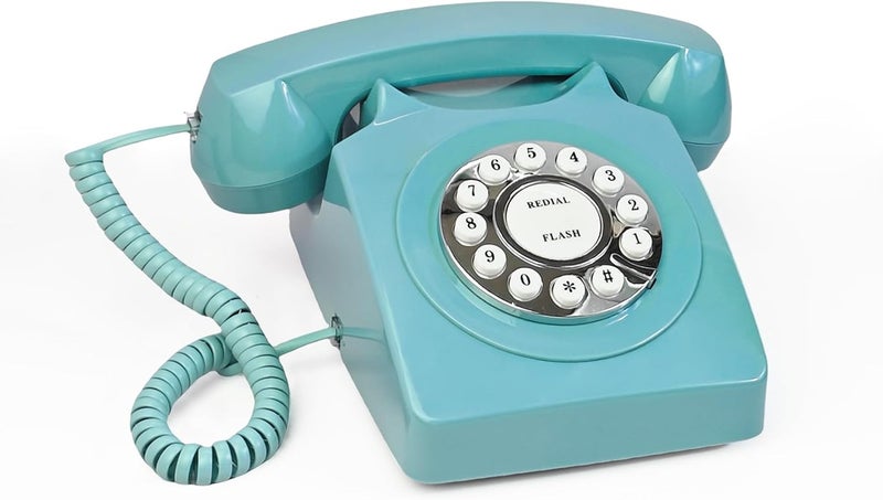 TelPal Landline Phones for Home, Corded Home Phone, Retro Desktop House Phone, Classic Vintage Old Fashion Telephone for Home, Office & Hotel, Red Wired Antique Analog Telephone Gift for Seniors - Image 4